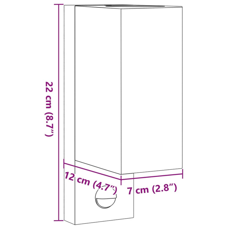 Buitenwandlamp met sensor gegoten aluminium zwart