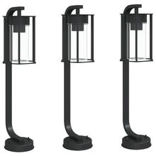 Vloerlamp voor buiten 3 st 60 cm roestvrij staal zwart