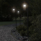 Buiten vloerlamp 3 st 100 cm roestvrij staal zwart