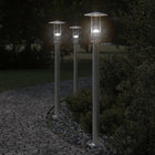 Buiten vloerlamp 3 st 100 cm roestvrij staal zilver