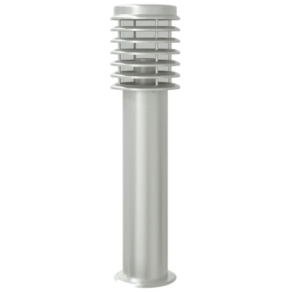 Vloerlamp voor buiten 3 st 60 cm roestvrij staal zilverkleurig