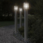 Buiten vloerlamp 110 cm roestvrijstaal zilver