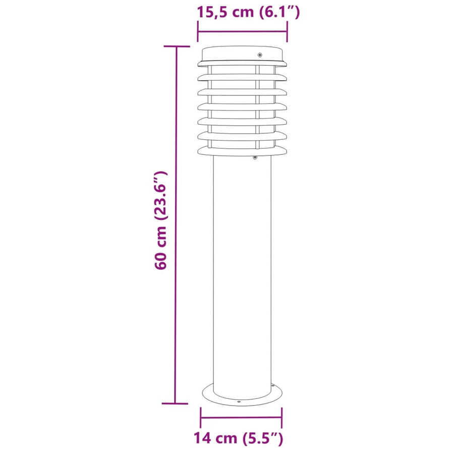 Vloerlamp Voor Buiten 60 Cm Roestvrij Staal 1