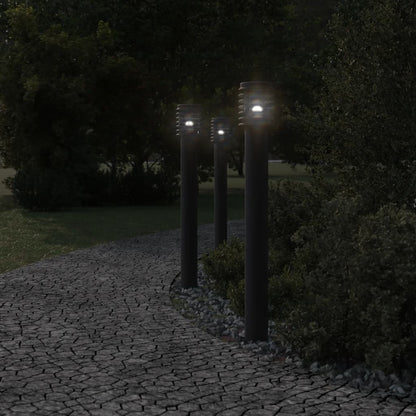 Vloerlamp voor buiten 3 st 110 cm roestvrijstaal zwart