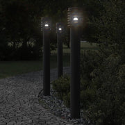 Buiten vloerlamp 3 st 110 cm roestvrijstaal zwart