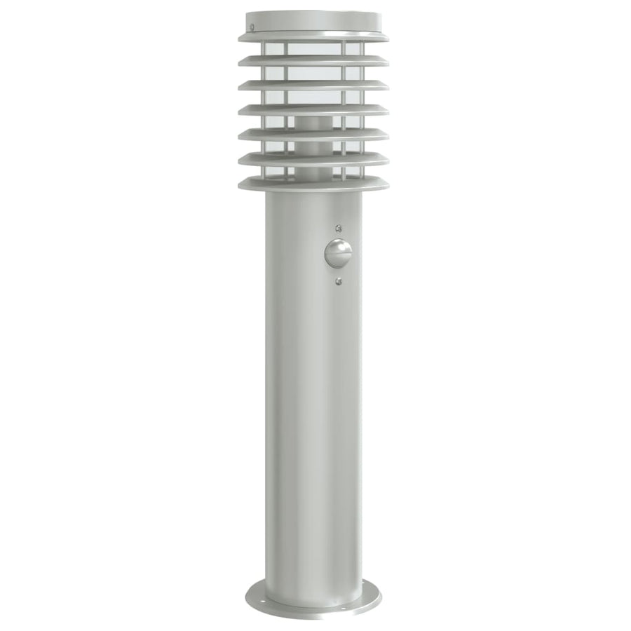 Vloerlamp voor buiten met sensor 60 cm roestvrijstaal zilver