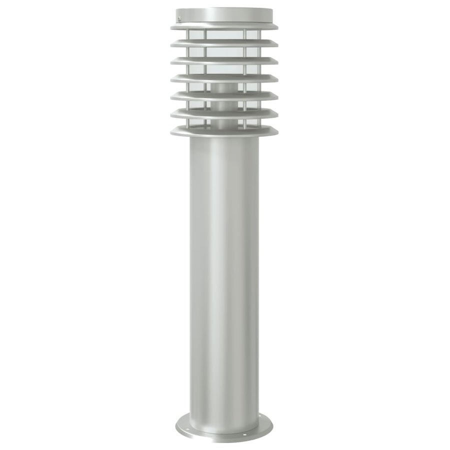 Buitenvloerlampen 3 st met sensors 60 cm roestvrijstaal zilver