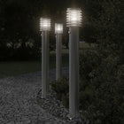 Buiten vloerlamp 3 st 110 cm roestvrijstaal zilver met sensor