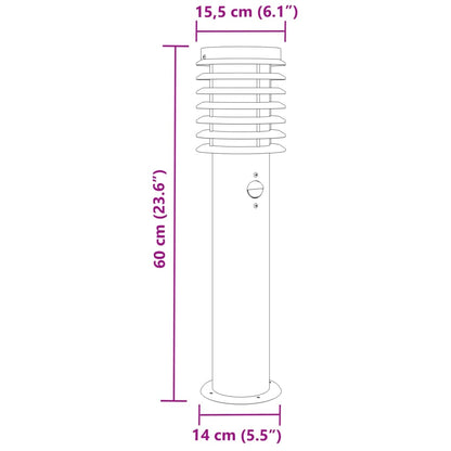 Vloerlamp Voor Buiten 60 Cm Roestvrijstaal Zwart 1