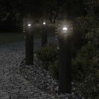 Buiten vloerlampen 3 st roestvrijstaal zwart met sensor