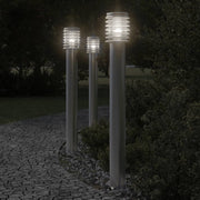Buitenlamp met stopcontact 110 cm roestvrijstaal zilver