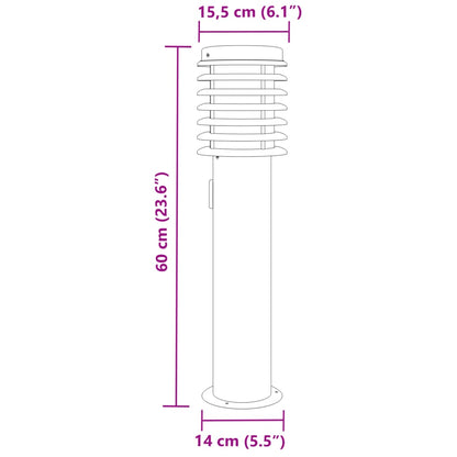 Buitenvloerlamp 60 Cm Roestvrijstaal Zwart 1
