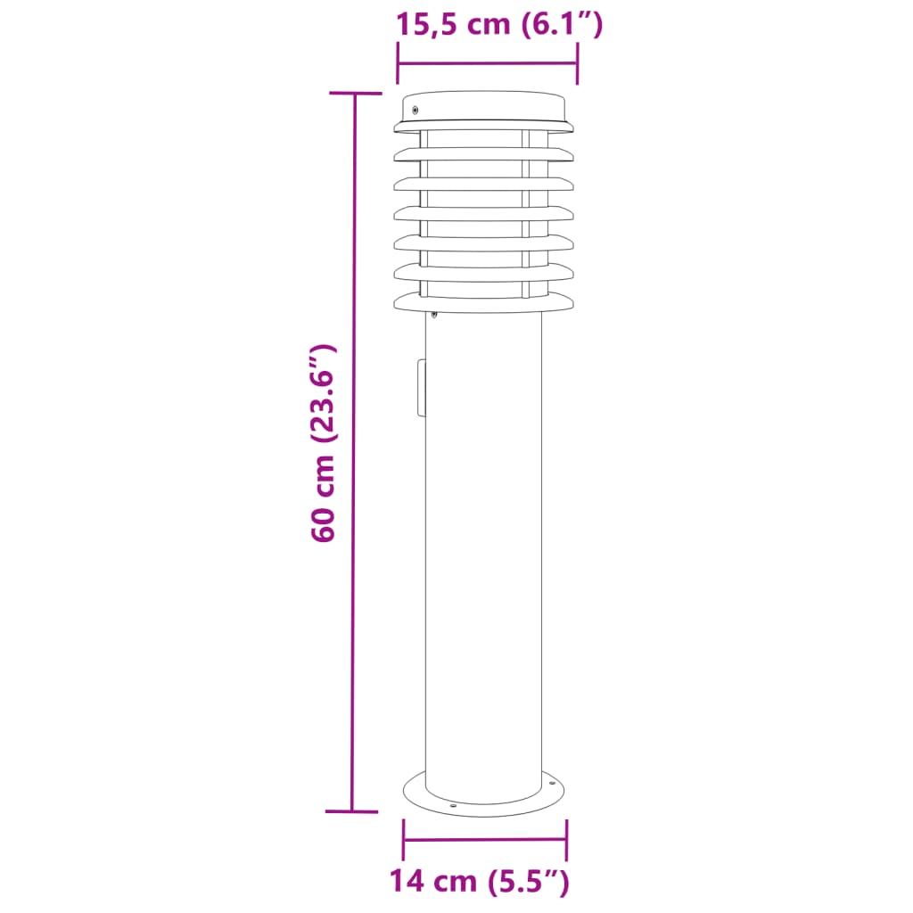 Buitenvloerlampen Stopcontact 60 Cm Roestvrijstaal 1