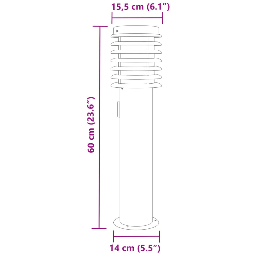 Buitenvloerlampen Stopcontact 60 Cm Roestvrijstaal 1