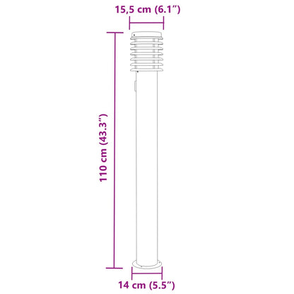 Buitenvloerlamp 110 Cm Roestvrijstaal Zwart 1