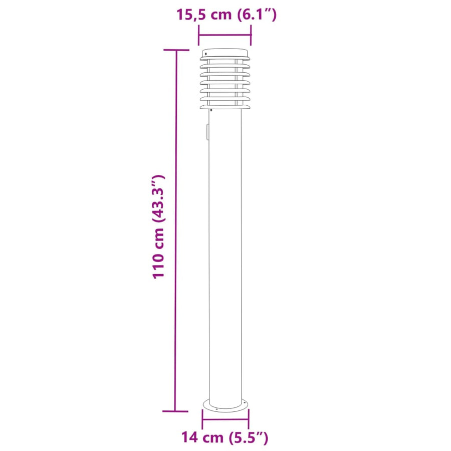 Buitenvloerlamp 110 Cm Roestvrijstaal Zwart 1