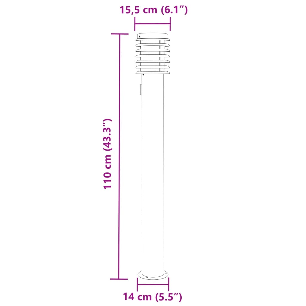 Buitenvloerlampen Stopcontact 110 Cm Roestvrijstaal 1