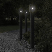 Buitenvloerlamp met stopcontact 110 cm roestvrij staal zwart