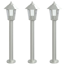 Vloerlamp voor buiten 3 st 80 cm roestvrijstaal zilverkleurig