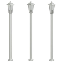 Vloerlamp voor buiten 3 st 120 cm roestvrijstaal zilverkleurig