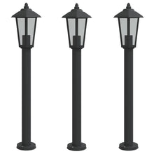 Vloerlamp voor buiten 3 st 80 cm roestvrijstaal zwart