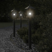 Buiten vloerlamp 3 st 80 cm roestvrijstaal zwart