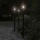 Buiten vloerlamp 3 st 120 cm roestvrij staal zwart