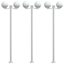 Buitenvloerlampen 3 st 215 cm roestvrij staal zilverkleurig