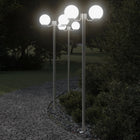 Buitenvloerlamp 215 cm roestvrij staal zilverkleurig (3 stuks)
