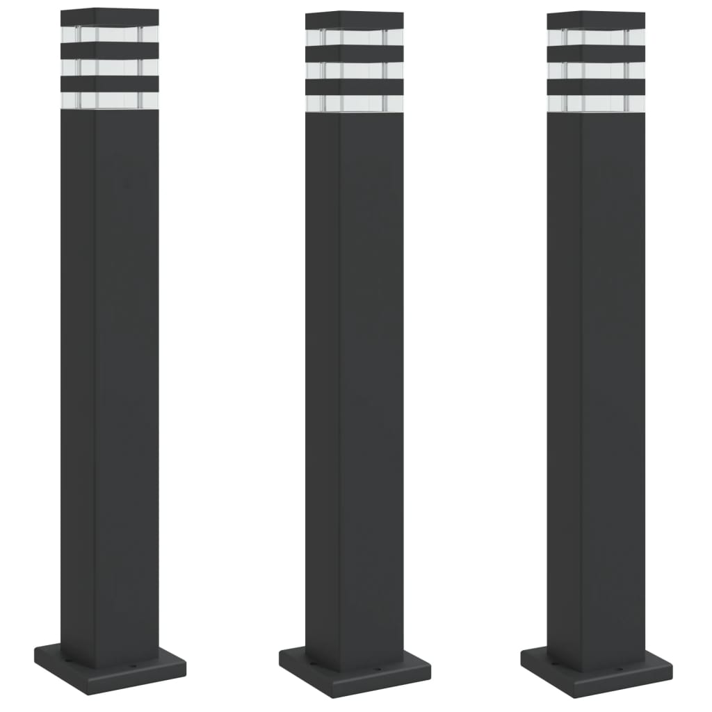 Vloerlampen Voor Buiten 3 St 80 Cm Aluminium Zwart