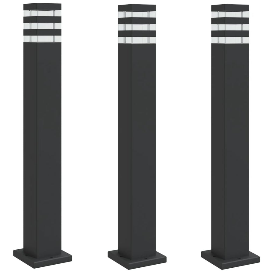 Vloerlampen Voor Buiten 3 St 80 Cm Aluminium Zwart