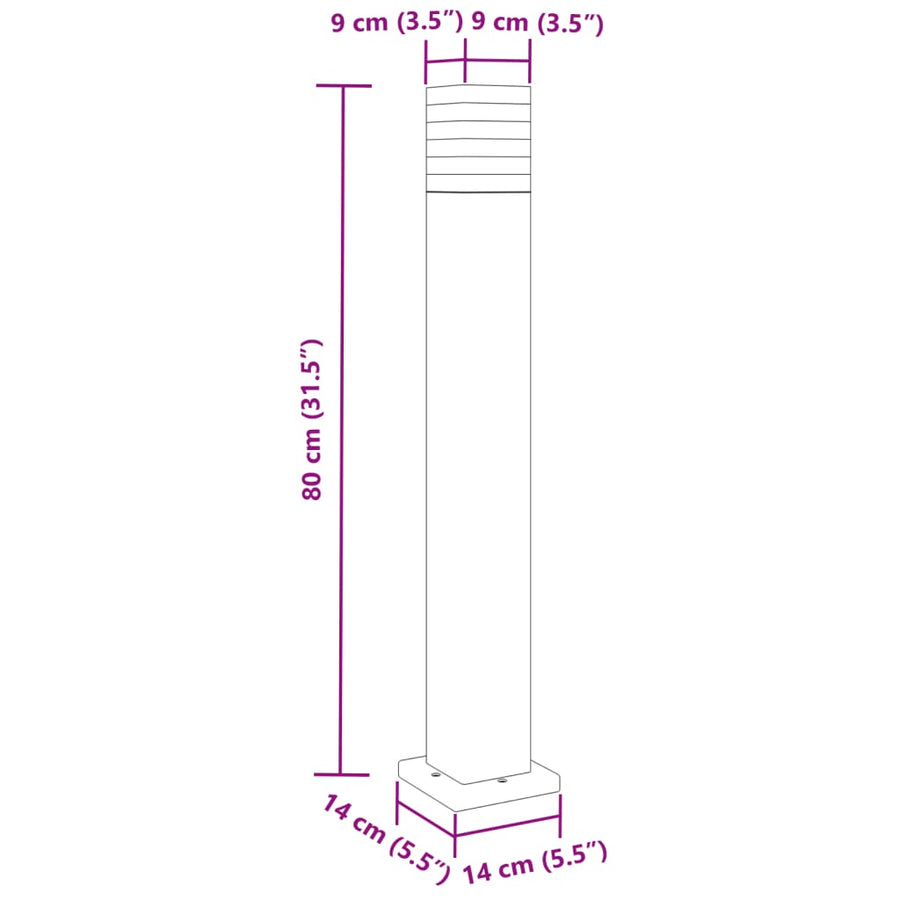 Vloerlampen Voor Buiten 3 St 80 Cm Aluminium Zwart