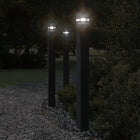 Outdoor floor lamps 3 pcs with sensor 110 cm aluminum black