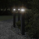 Buiten vloerlamp 80 cm aluminium zwart met stopcontact