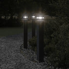 Buitenvloerlampen set van 3 aluminium zwart