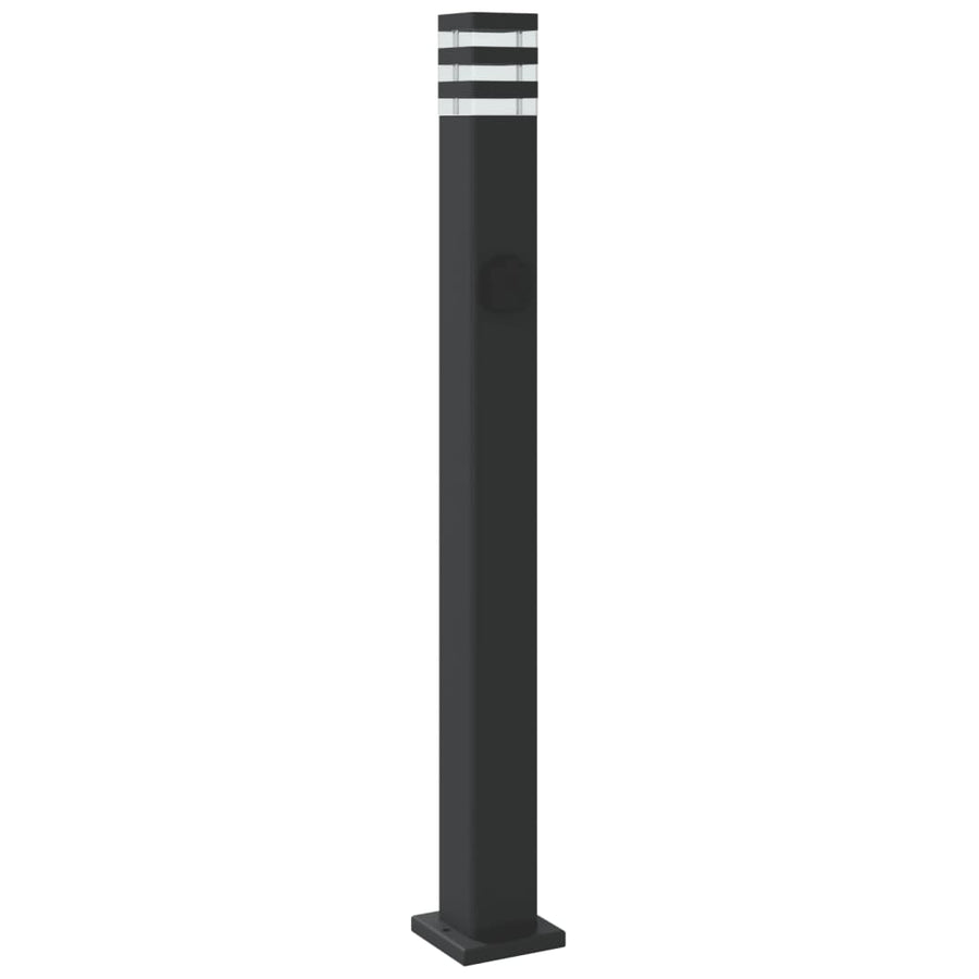 Buitenvloerlampen 3 st met stopcontact 110 cm aluminium zwart