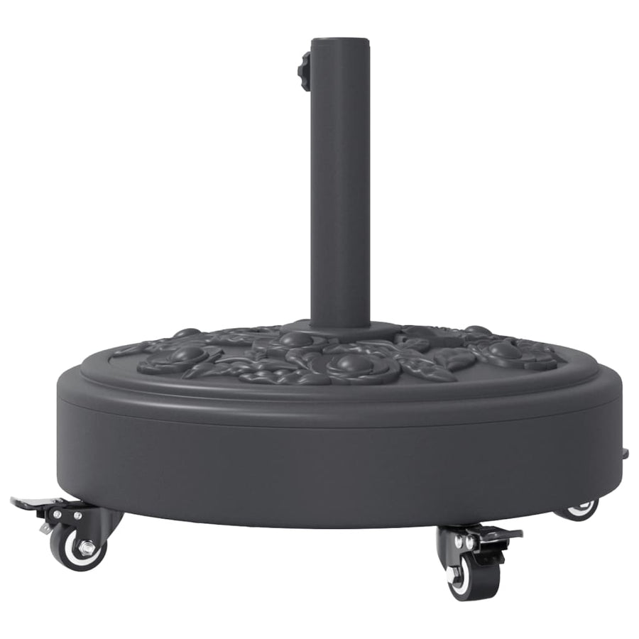 Parasolvoet met wielen voor stok van Ø38 / 48 mm 27 kg rond
