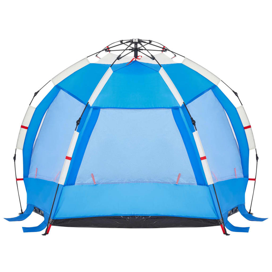 Strandtent 2-persoons waterdicht snelontgrendeling azuurblauw