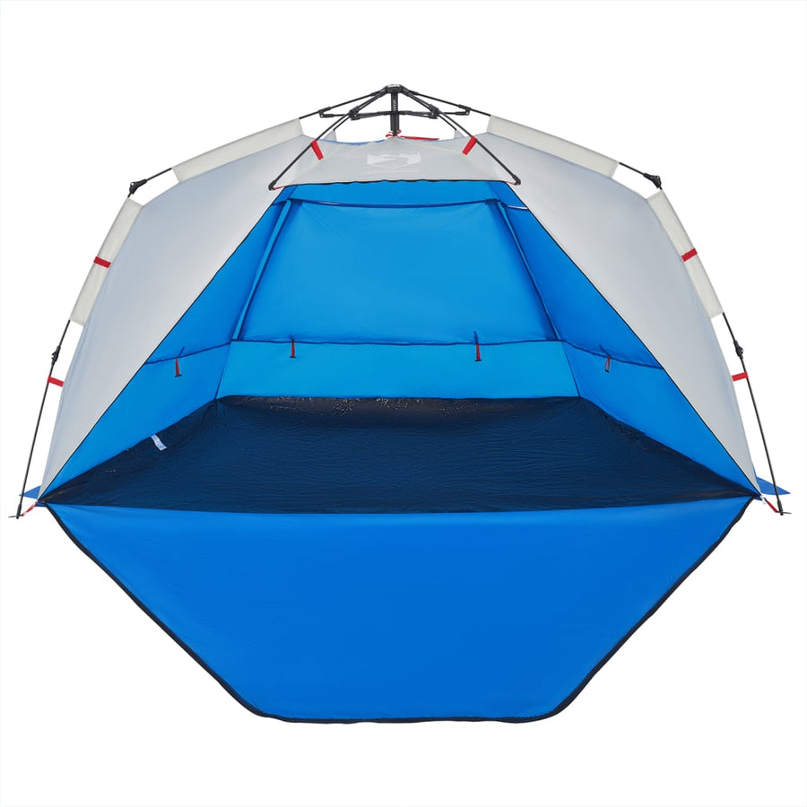 Strandtent 3-persoons waterdicht snelontgrendeling azuurblauw