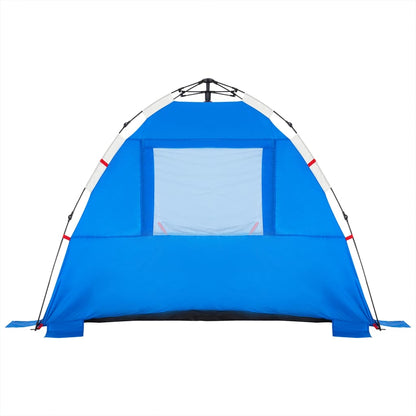 Strandtent 3-persoons waterdicht snelontgrendeling azuurblauw