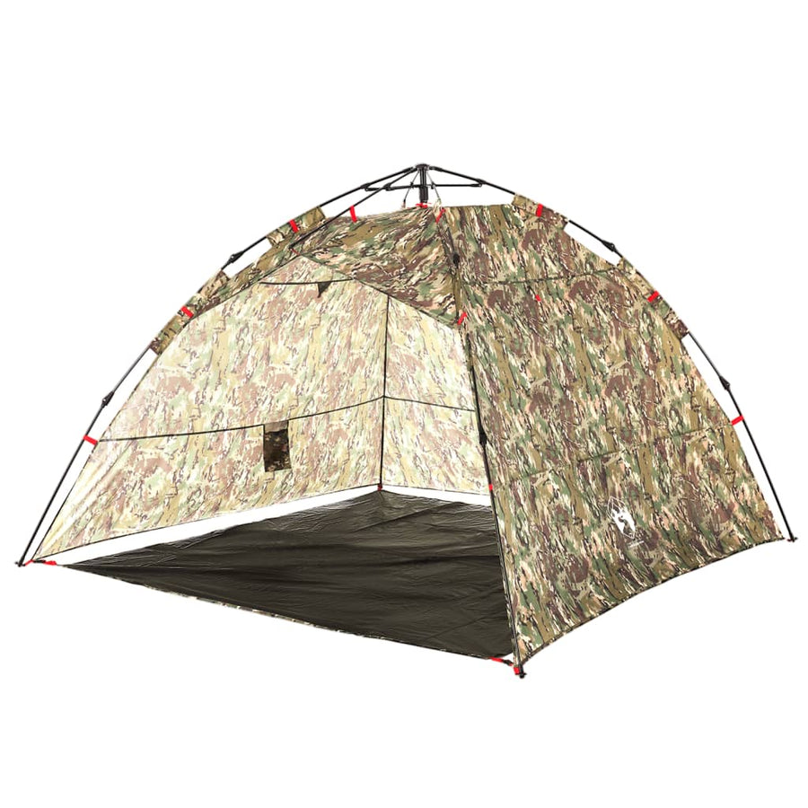 Tent 4-persoons snelontgrendeling camouflage