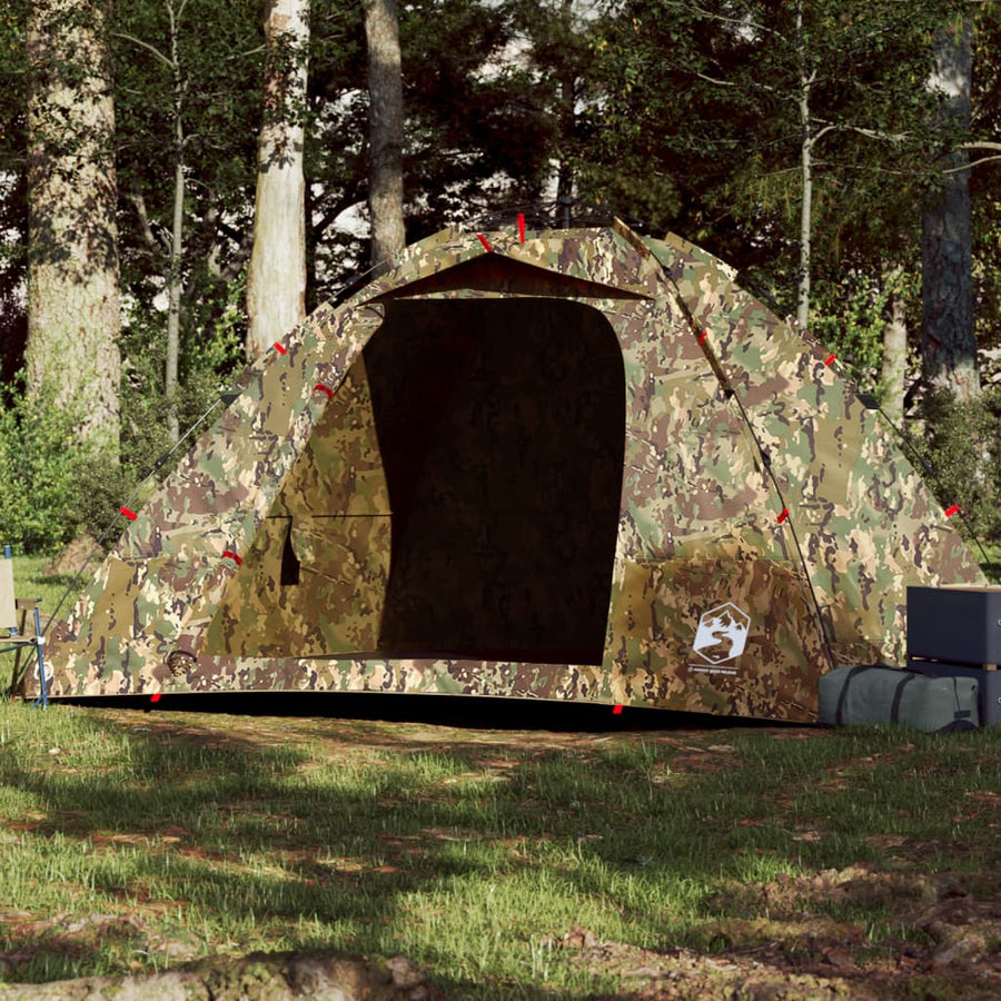 Tent 4-persoons snelontgrendeling camouflage