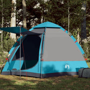 Kampeertent 4-persoons blauw 273x273x129 cm