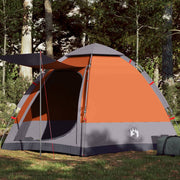 Kampeertent 4-persoons 273x273x129 cm grijs oranje