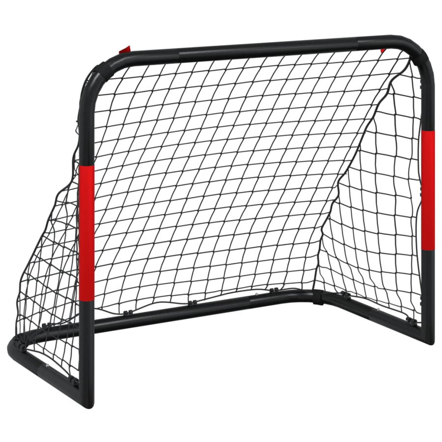 Voetbaldoel met net 90x48x71 cm staal rood en zwart