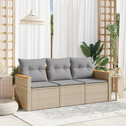Loungeset 3-delig poly rattan beige