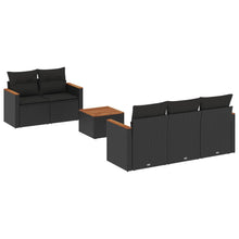 6-Delige Loungeset Met Kussens Poly Rattan Zwart