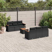 Loungeset 7-delig poly rattan zwart