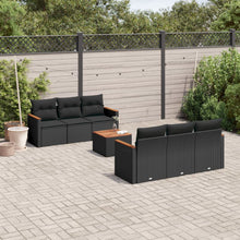 7-Delige Loungeset Met Kussens Poly Rattan Zwart