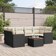 Loungeset 7-delig poly rattan zwart